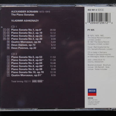 Scriabin: Piano Sonatas Владимир Ашкенази: Scriabin: Piano Sonatas