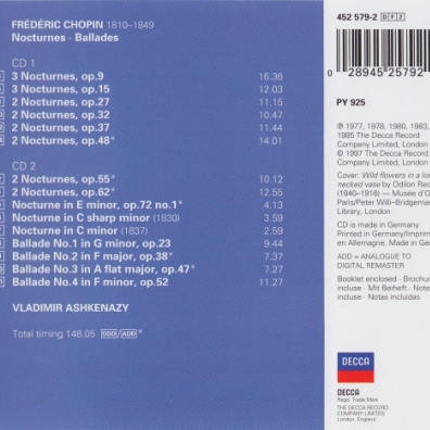 Chopin: Nocturnes Владимир Ашкенази: Chopin: Nocturnes