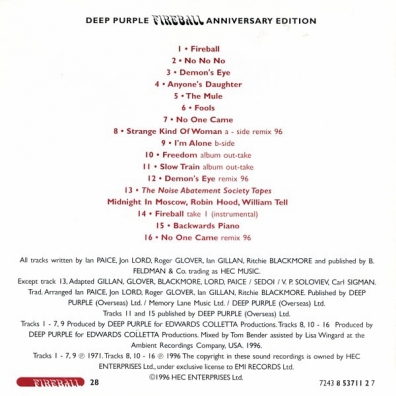 Deep Purple (Дип Перпл): Fireball (25Th Anniversary)