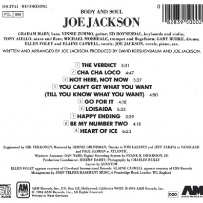Joe Jackson (Джо Джексон): Body And Soul