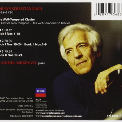 Bach: Well Tempered Klavier Владимир Ашкенази: Bach: Well Tempered Klavier