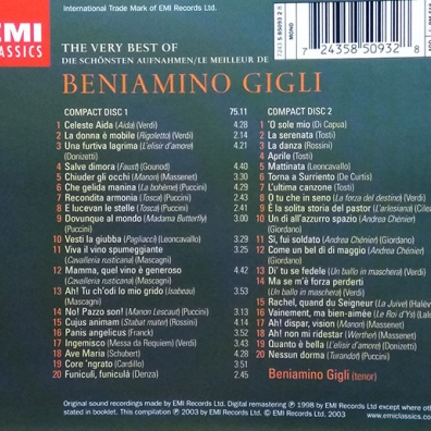 The Very Best Of Singers Beniamino Gigli (Беньямино Джильи): The Very Best Of Singers