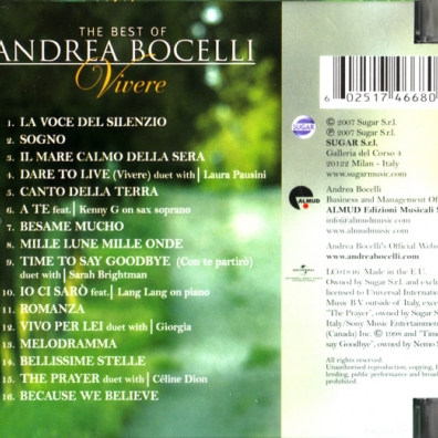 Andrea Bocelli (Андреа Бочелли): Vivere Greatest Hits