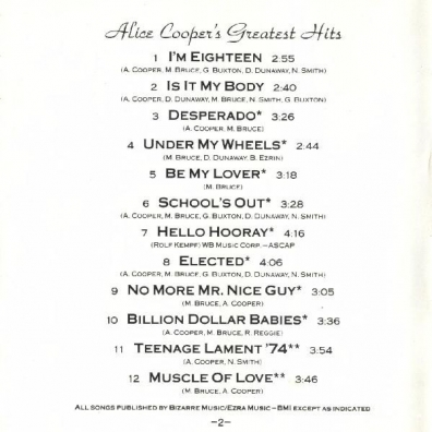 Greatest Hits Alice Cooper (Элис Купер): Greatest Hits