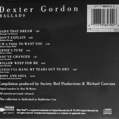 Dexter Gordon (Декстер Гордон): Ballads