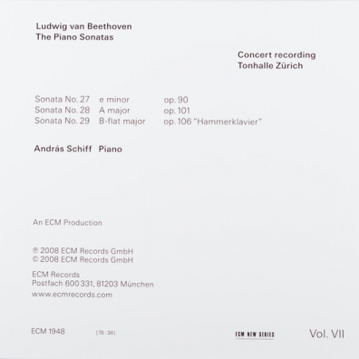 Beethoven/The Piano Sonatas Volume 7 Sonatas Opp. 90, 101 And 106 Beethoven/The Piano Sonatas Volume 7 Sonatas Opp. 90, 101 And 106