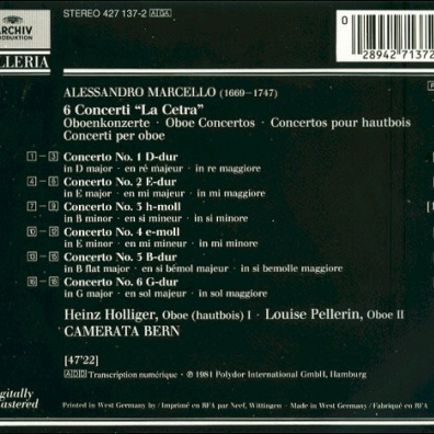Thomas Furi (Томас Фюри): Marcello: 6 Concerti "La Cetra"